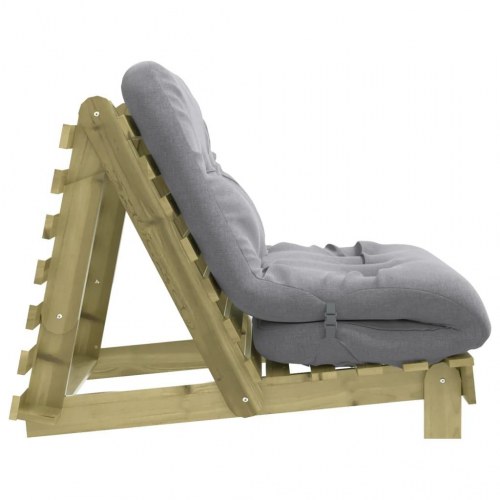 Futon med madras i massivt fyrretræ 80 x 206 cm