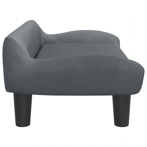 Børnesofa i velour 70 × 40 × 24 cm - mørkegrå