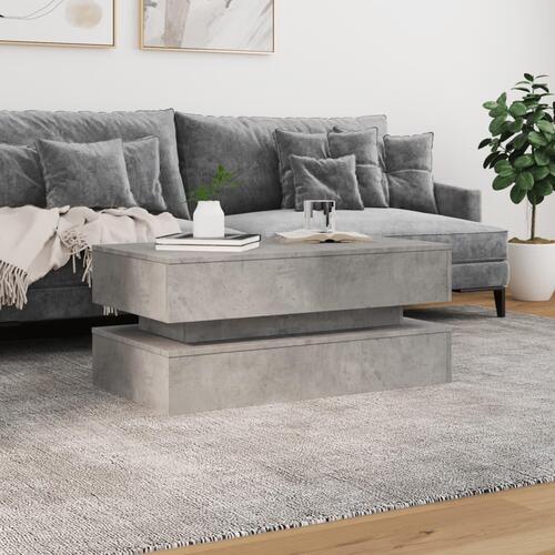 Sofabord med LED-lys 90x50x40 cm betongrå