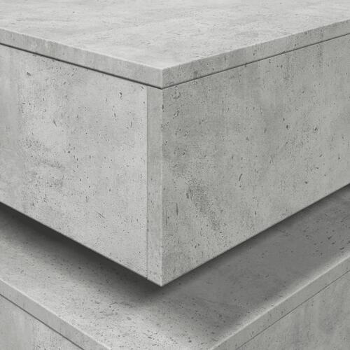 Sofabord med LED-lys 90x50x40 cm betongrå