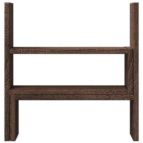 Hylde til skrivebord 40x17x41 cm konstrueret træ brunt eg