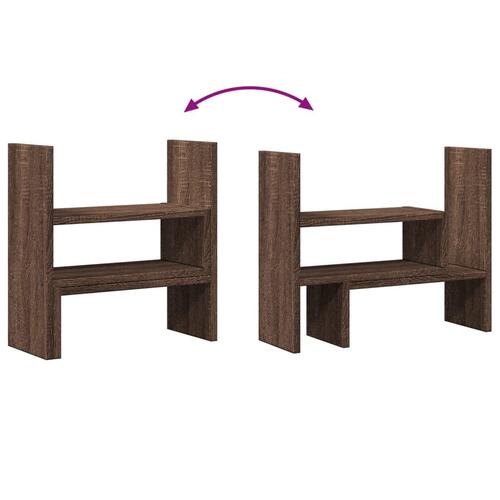 Hylde til skrivebord 40x17x41 cm konstrueret træ brunt eg
