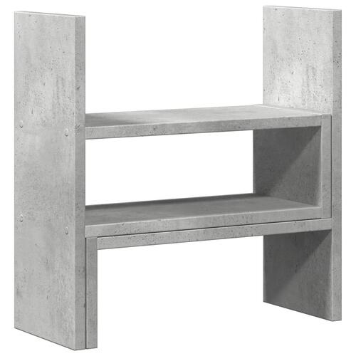 Hylde til skrivebord 40x17x41 cm konstrueret træ betongrå