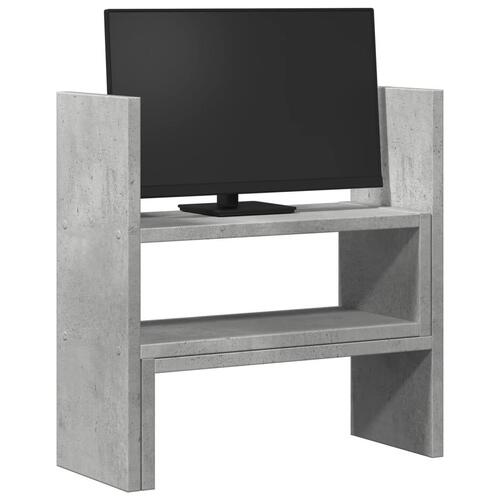 Hylde til skrivebord 40x17x41 cm konstrueret træ betongrå