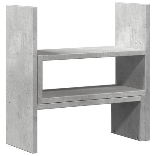 Hylde til skrivebord 40x17x41 cm konstrueret træ betongrå