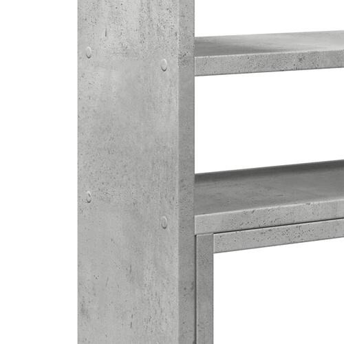 Hylde til skrivebord 40x17x41 cm konstrueret træ betongrå