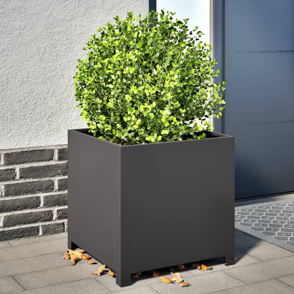 Plantekrukke 50x50x50 cm stål sort