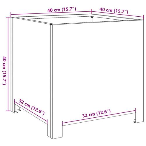 Plantekrukke 40x40x40 cm cortenstål