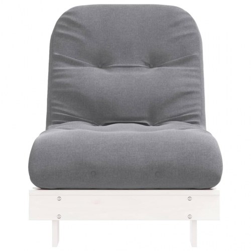 Futon med madras 70 x 206 x 11 cm - hvid/grå