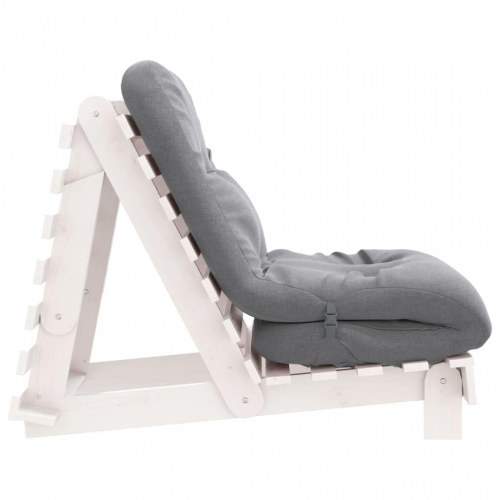 Futon med madras 70 x 206 x 11 cm - hvid/grå