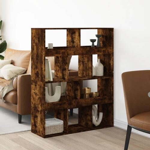 Rumdeler 100x33x125,5 cm konstrueret træ røget egetræsfarve