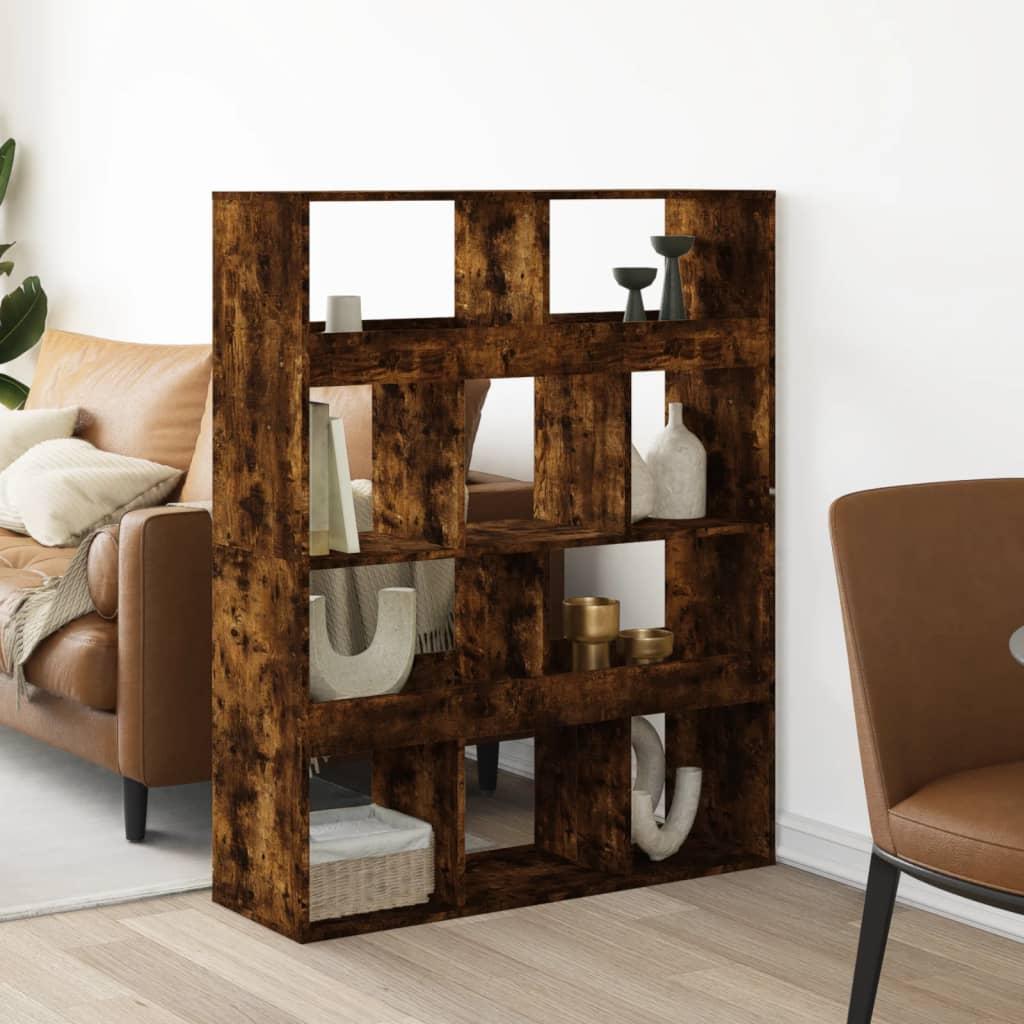 Rumdeler 100x33x125,5 cm konstrueret træ røget egetræsfarve