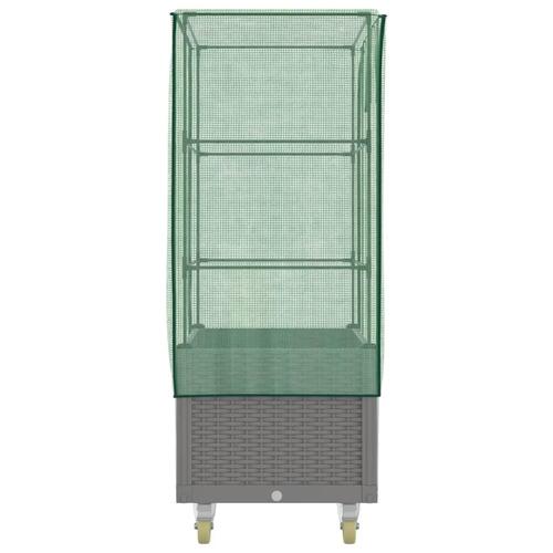 Højbed med overtræk og hjul 80x50x182 cm rattan-look