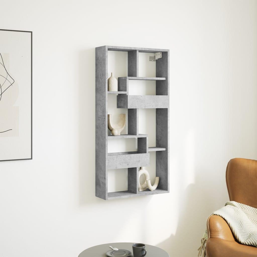 Vægskab Konstrueret Træ Etræsfarve - Betongrå / 50 x 15 x 100 cm