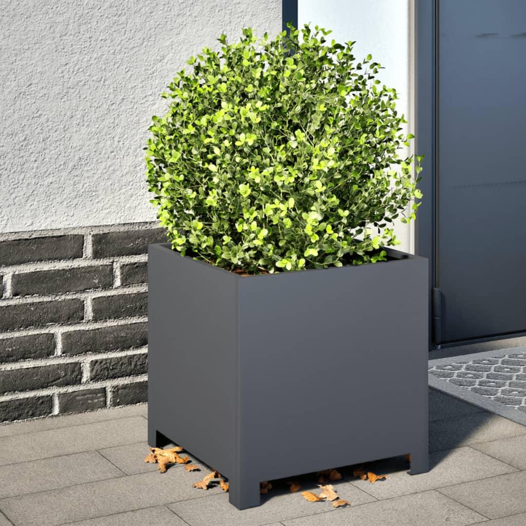 Plantekrukke 40x40x40 cm stål antracitgrå