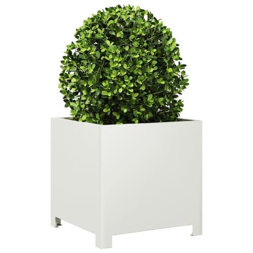 Plantekrukke 40x40x40 cm stål hvid
