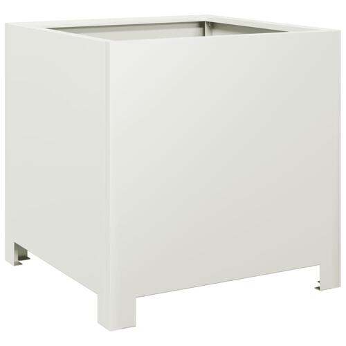 Plantekrukke 40x40x40 cm stål hvid