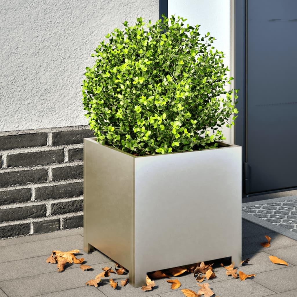 Plantekrukker 2 stk. 40x40x40 cm rustfrit stål