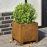 Plantekasser 2 stk. 30x30x30 cm cortenstål