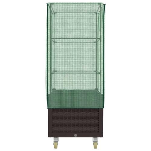 Højbed med overtræk og hjul 80x50x182 cm rattan-look