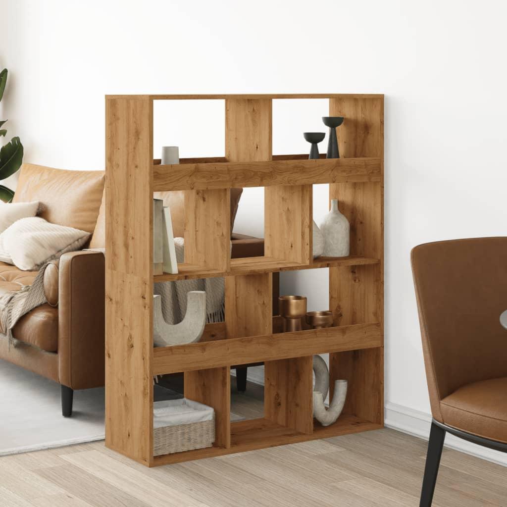 Rumdeler 100x33x125,5 cm konstrueret træ egetræsfarve