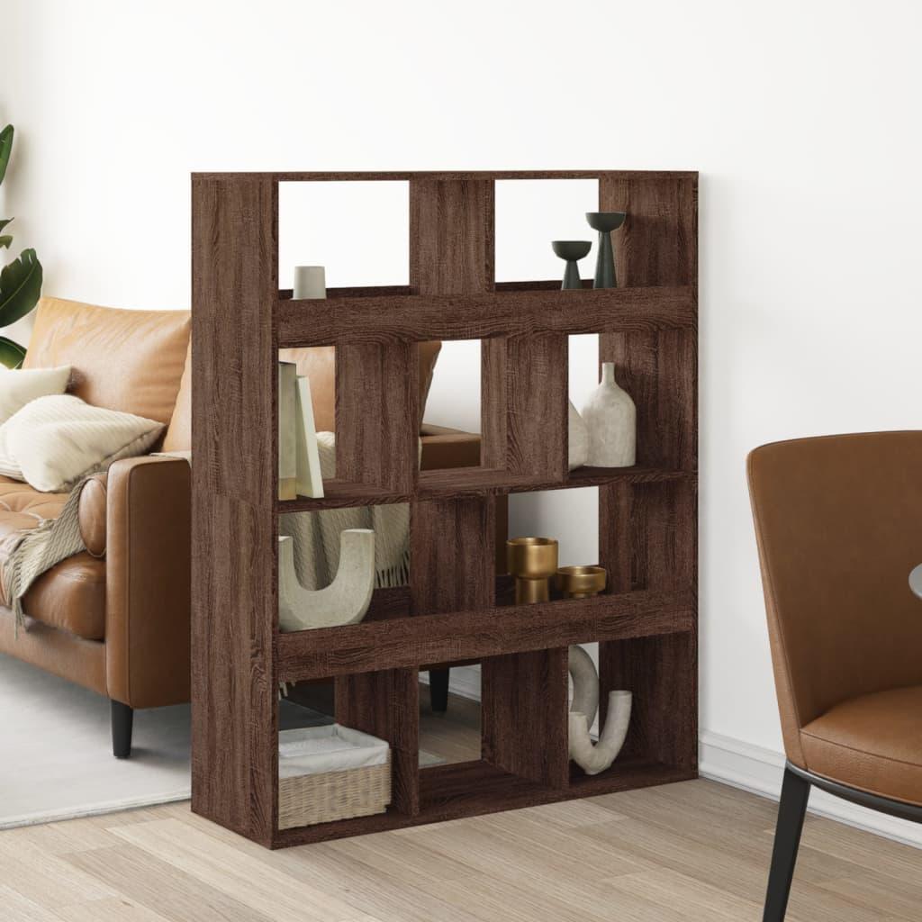 Rumdeler 100x33x125,5 cm konstrueret træ brun egetræsfarve