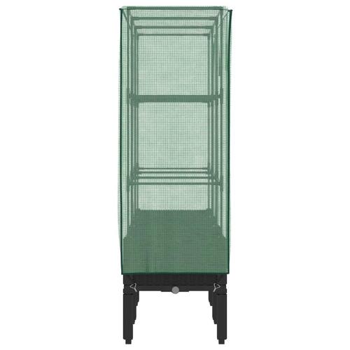 Højbed med drivhusovertræk 120x40x140 cm rattan-look