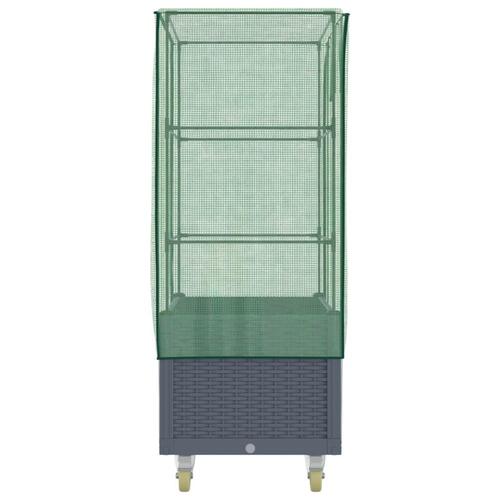 Højbed med overtræk og hjul 80x50x182 cm rattan-look