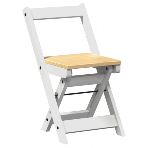 Spisebordsstole 4 stk. Corona foldbare massivt fyrretræ hvid