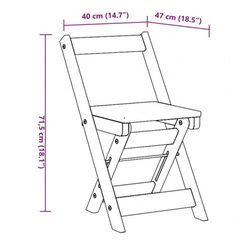 Spisebordsstole 4 stk. Corona foldbare massivt fyrretræ hvid
