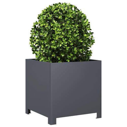 Plantekrukker 2 stk. 40x40x40 cm stål antracitgrå