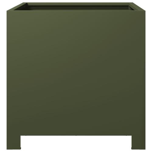 Plantekrukker 2 stk. 40x40x40 cm stål olivengrøn