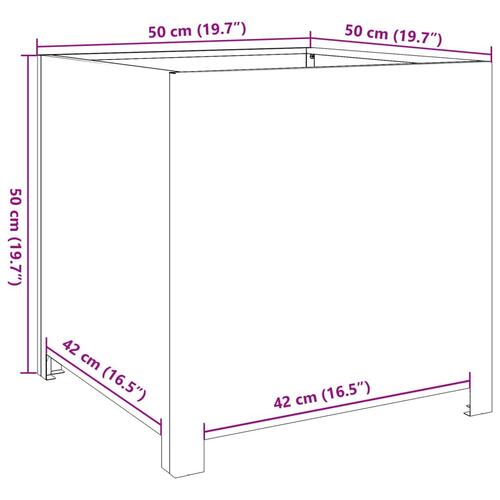 Plantekrukke 50x50x50 cm cortenstål