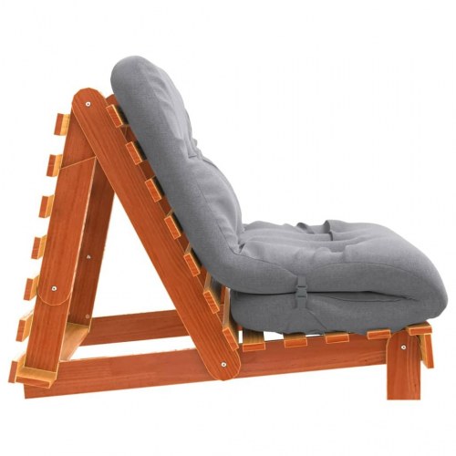 Futon med madras i massivt fyrretræ - 80 x 206 x 11 cm