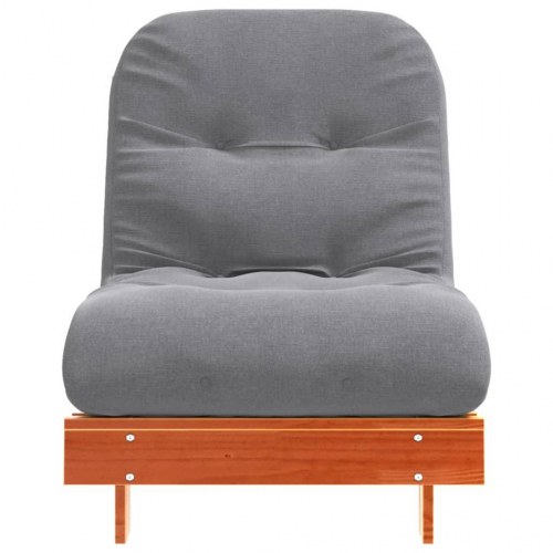 Futon med madras 70 x 206 x 11 cm - gyldenbrun/grå