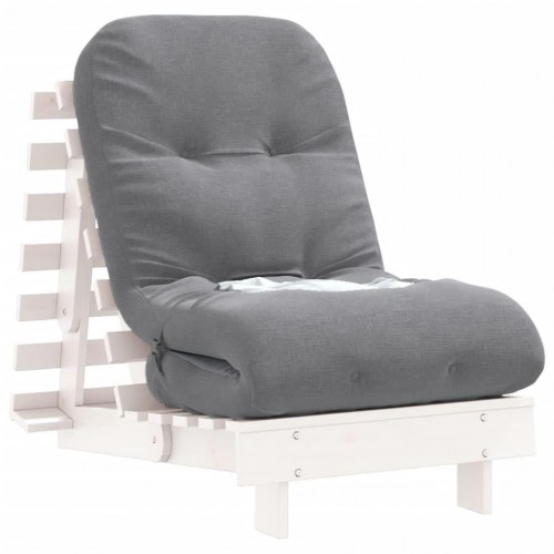 Futon med madras 60 x 206 x 11 cm - hvid/grå