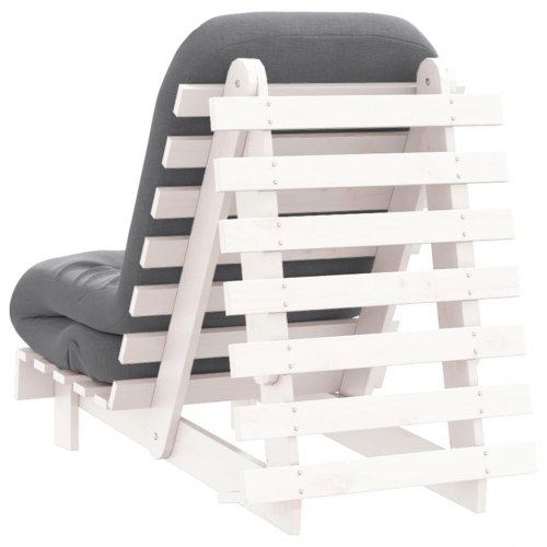 Futon med madras 60 x 206 x 11 cm - hvid/grå