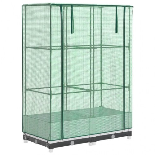 Højbed med drivhusovertræk 80x40x123 cm rattan-look