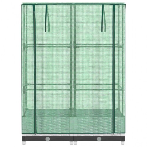 Højbed med drivhusovertræk 80x40x123 cm rattan-look