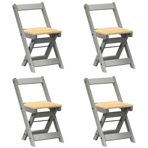 Spisebordsstole 4 stk. Corona foldbare massivt fyrretræ grå