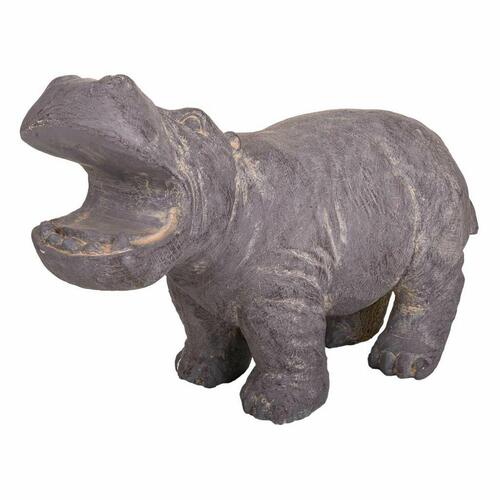 Dekorativ figur Alexandra House Living Grå Magnesium Flodhest 26 x 40 x 35 cm