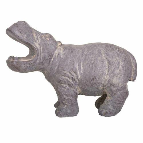 Dekorativ figur Alexandra House Living Grå Magnesium Flodhest 26 x 40 x 35 cm