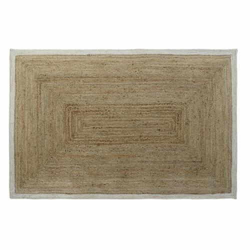 Tæppe Scandi Polyester Bomuld Hvid Lys brun Jute 120 x 180 x 1 cm