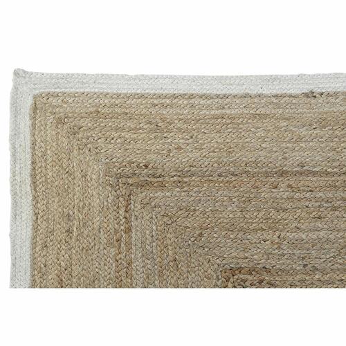 Tæppe Scandi Polyester Bomuld Hvid Lys brun Jute 120 x 180 x 1 cm