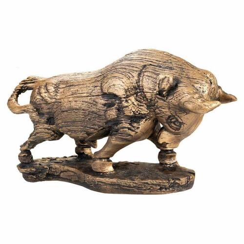 Dekorativ figur Alexandra House Living Gylden Polyesterharpisk Tyr 18 x 30 x 53 cm