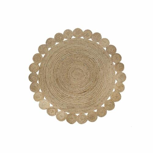 Tæppe 200 x 200 x 1 cm Natur Brun Polyester Jute