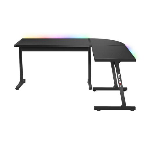 Skrivebord Gaming Huzaro HZ-Hero 6.0 Black RGB Sort Stål Kulfiber 147 x 74 x 112 cm