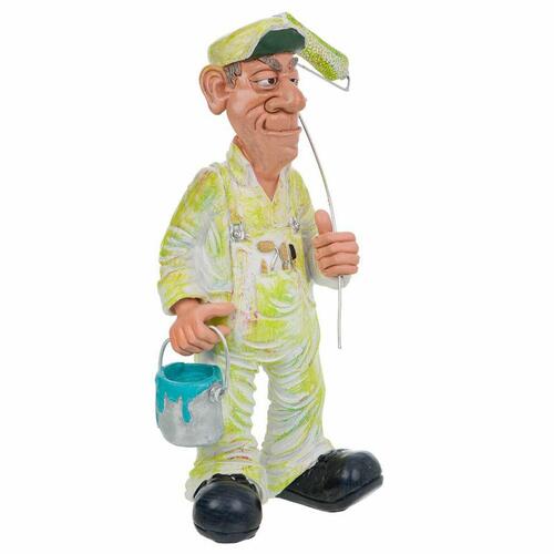 Dekorativ figur Alexandra House Living Polyesterharpisk Maler mand 10 x 25 x 15 cm