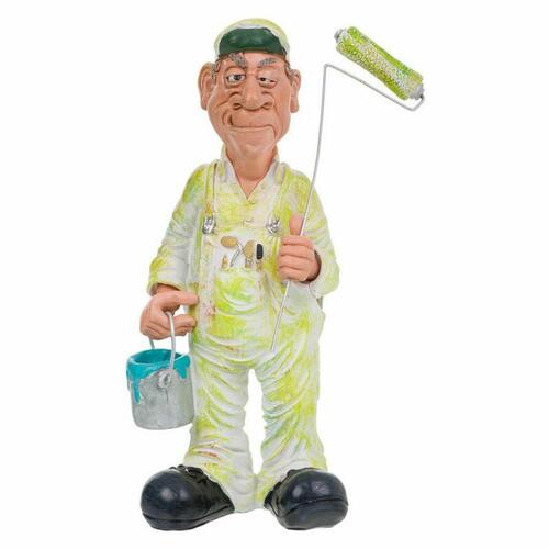 Dekorativ figur Alexandra House Living Polyesterharpisk Maler mand 10 x 25 x 15 cm