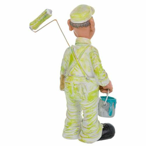 Dekorativ figur Alexandra House Living Polyesterharpisk Maler mand 10 x 25 x 15 cm